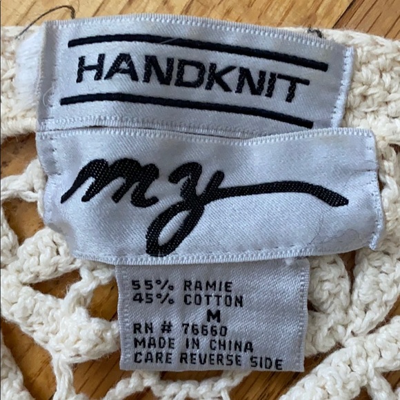 MY Crochet cropped sweater sz M hand knit - Picture 7 of 8